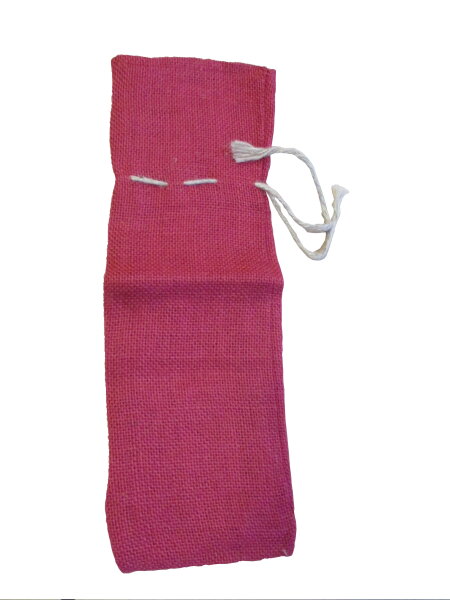 2x Jute-Säckchen rot für 1 Flasche 380 x 130 mm