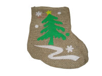 3x Jute-Socke "Tannenbaum", klein 200x150 mm